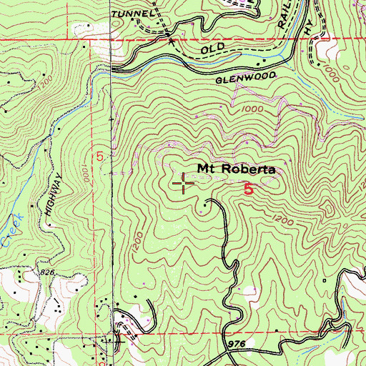 Topographic Map of Mount Roberta, CA