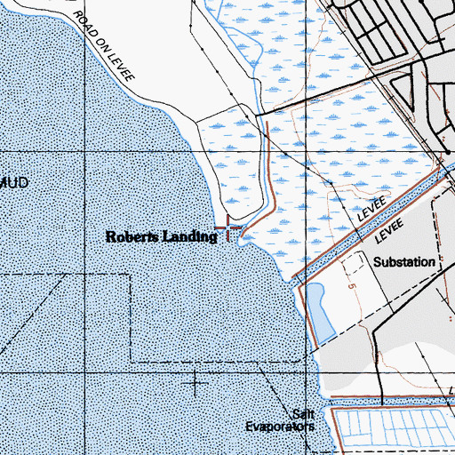 Topographic Map of Roberts Landing, CA