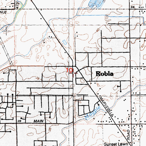 Topographic Map of Robla, CA