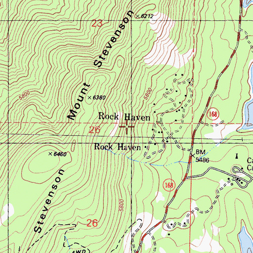Topographic Map of Rock Haven, CA