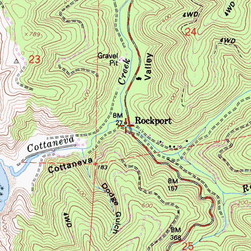 Topographic Map of Rockport, CA