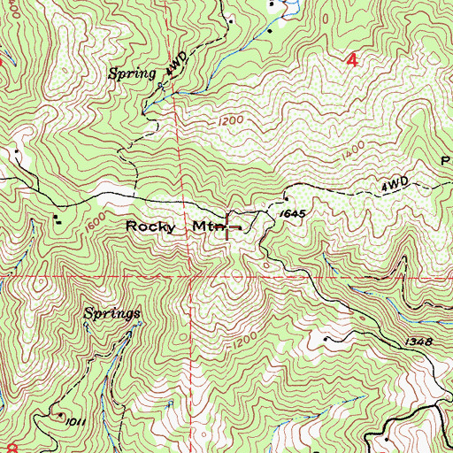 Topographic Map of Rocky Mountain, CA
