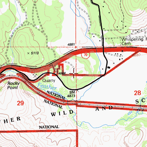 Topographic Map of Rocky Point, CA