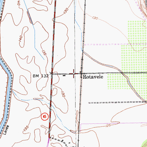 Topographic Map of Rotavele, CA