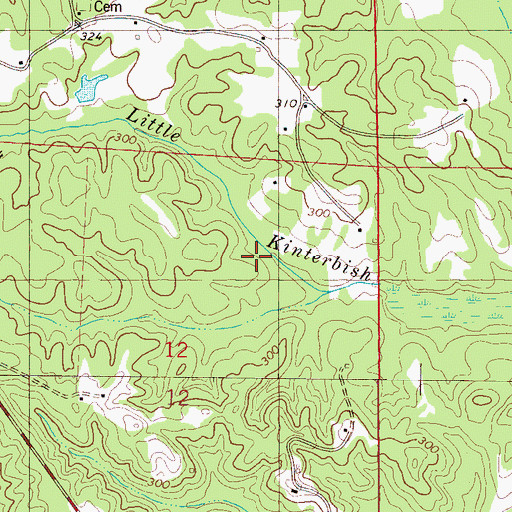 Topographic Map of Cuba Division, AL