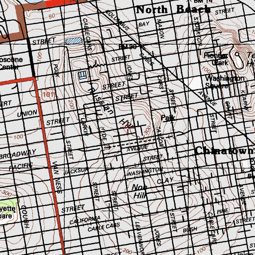 Topographic Map of Russian Hill, CA