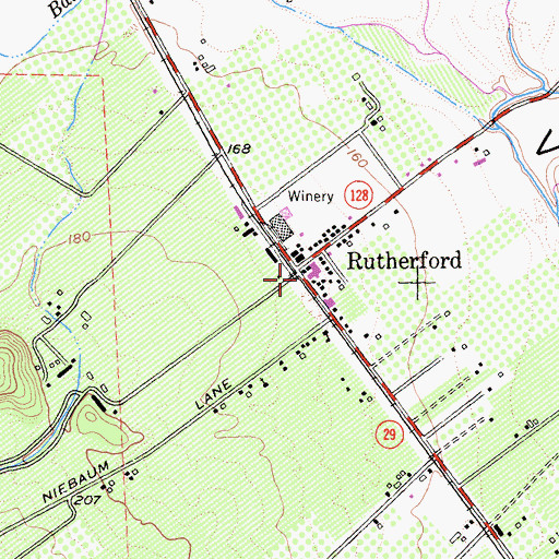 Topographic Map of Rutherford, CA