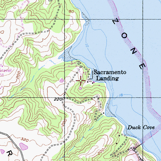 Topographic Map of Sacramento Landing, CA