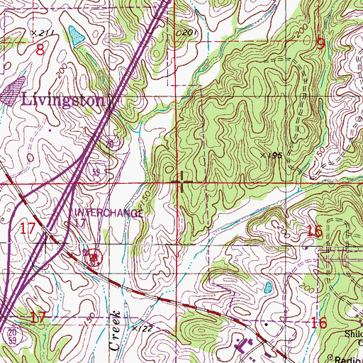 Topographic Map of Livingston Division, AL