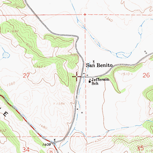 Topographic Map of San Benito, CA