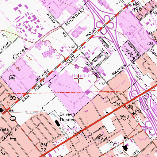 Topographic Map of Regional Medical Center of San Jose, CA