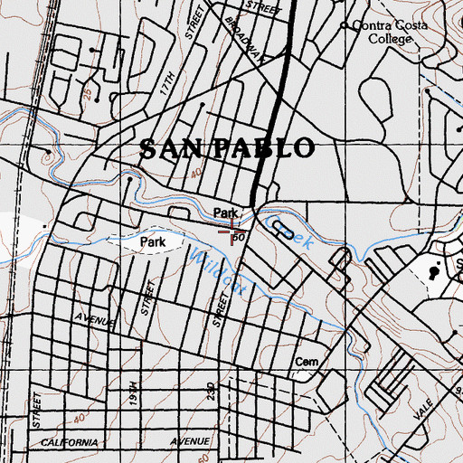 Topographic Map of San Pablo, CA