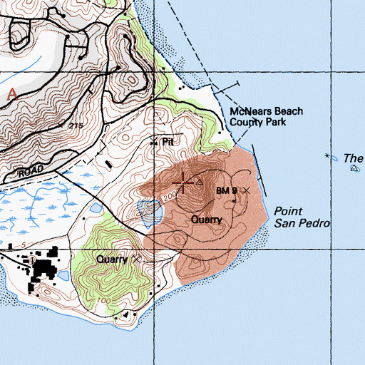 Topographic Map of San Pedro Hill, CA
