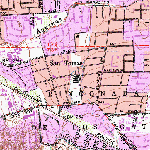 Topographic Map of San Tomas, CA