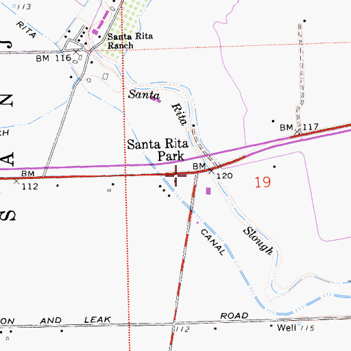 Topographic Map of Santa Rita Park, CA