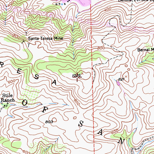 Topographic Map of Santa Teresa Hills, CA