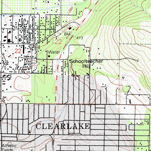 Topographic Map of Schoolteacher Hill, CA