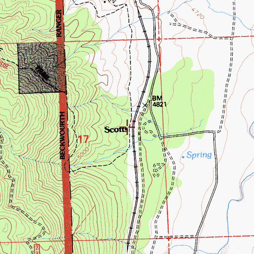 Topographic Map of Scotts, CA