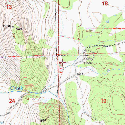 Topographic Map of Scotty Place, CA