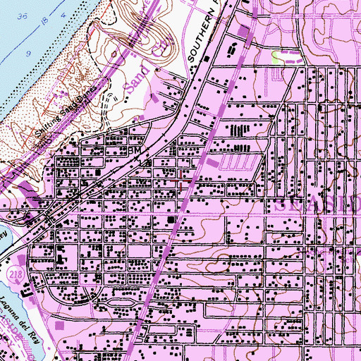 Topographic Map of Seaside, CA
