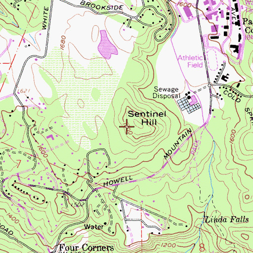 Topographic Map of Sentinel Hill, CA