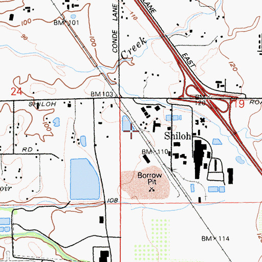 Topographic Map of Shiloh, CA