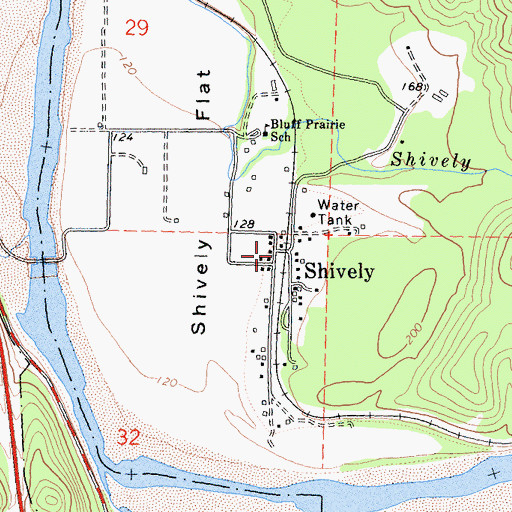Topographic Map of Shively, CA
