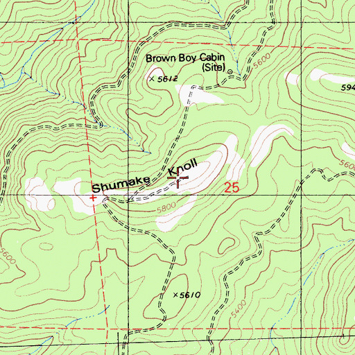 Topographic Map of Shumake Knoll, CA