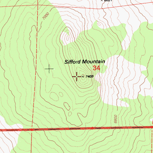 Topographic Map of Sifford Mountain, CA