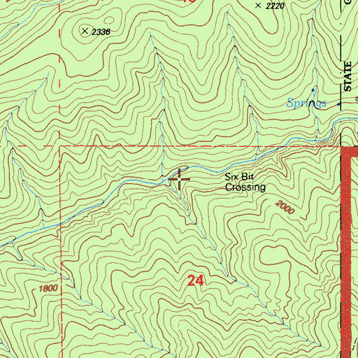 Topographic Map of Six-Bit Crossing, CA