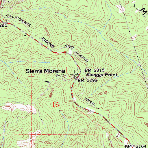 Topographic Map of Skeggs Point, CA