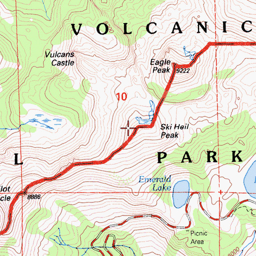 Topographic Map of Ski Heil Peak, CA