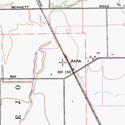 Topographic Map of Anita, CA