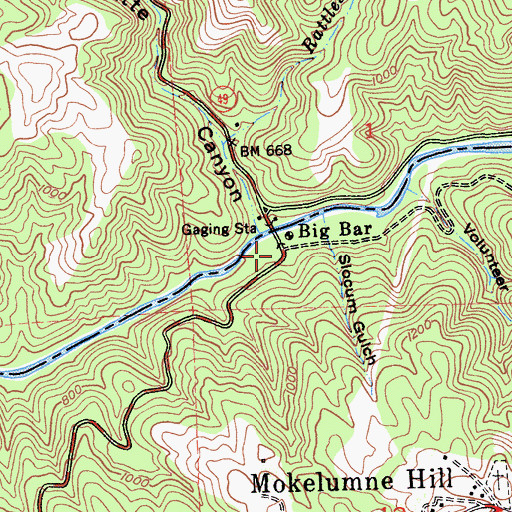 Topographic Map of Big Bar, CA
