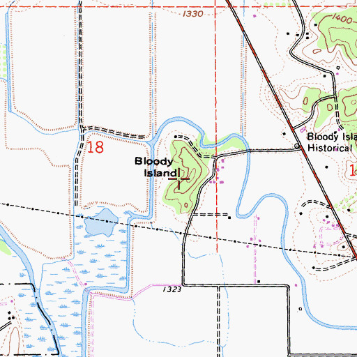 Topographic Map of Bloody Island, CA