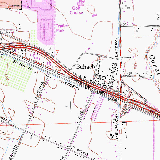 Topographic Map of Buhach, CA