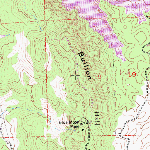 Topographic Map of Bullion Hill, CA