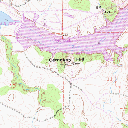 Topographic Map of Cemetery Hill, CA