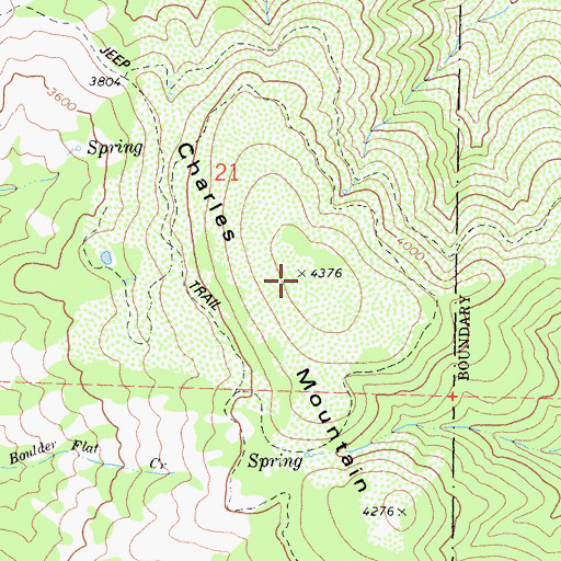 Topographic Map of Charles Mountain, CA