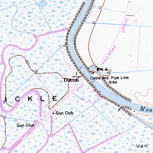 Topographic Map of Dutton, CA