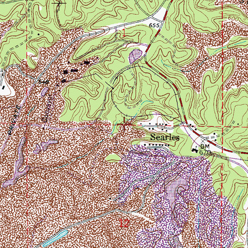 Topographic Map of Brookwood Division, AL