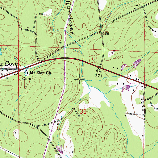 Topographic Map of Coaling-Vance Division, AL