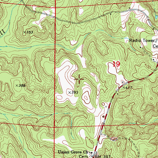 Topographic Map of Coker Division, AL