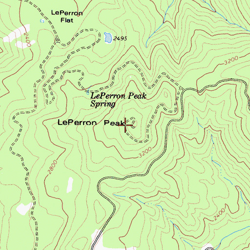 Topographic Map of Le Perron Peak, CA