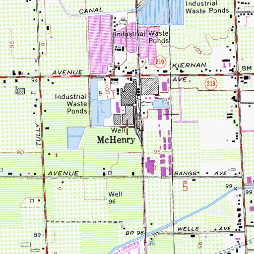 Topographic Map of McHenry, CA