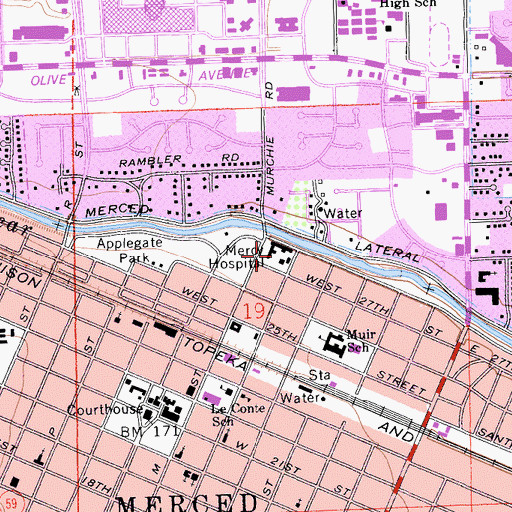 Topographic Map of Mercy Medical Center Dominican, CA
