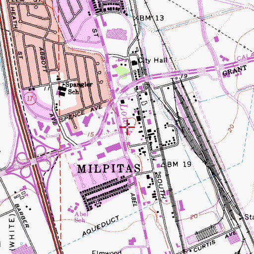 Topographic Map of Milpitas, CA