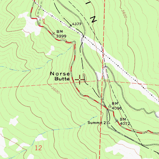 Topographic Map of Norse Butte, CA