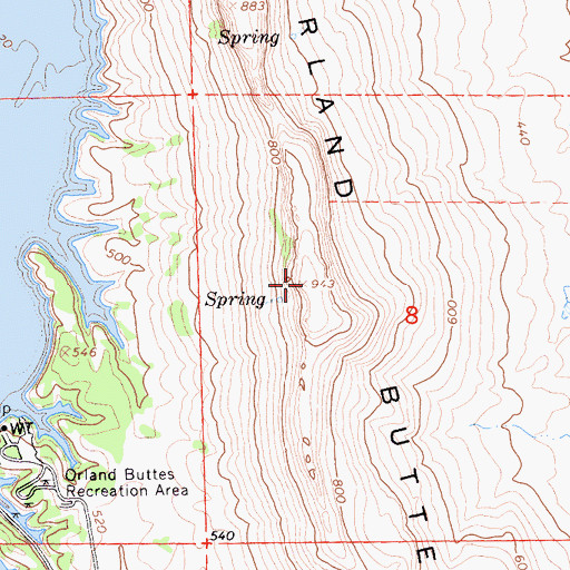 Topographic Map of Orland Buttes, CA