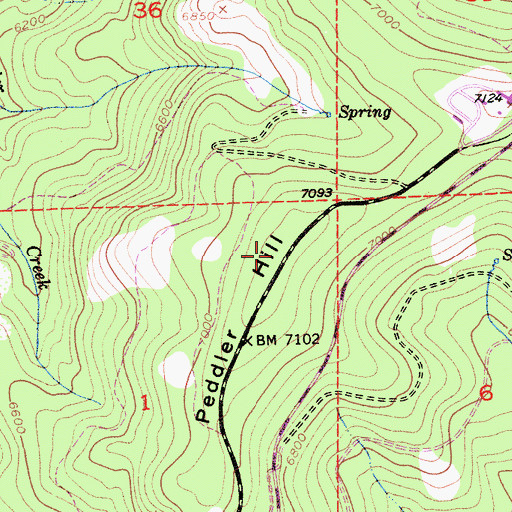 Topographic Map of Peddler Hill, CA